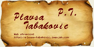 Plavša Tabaković vizit kartica